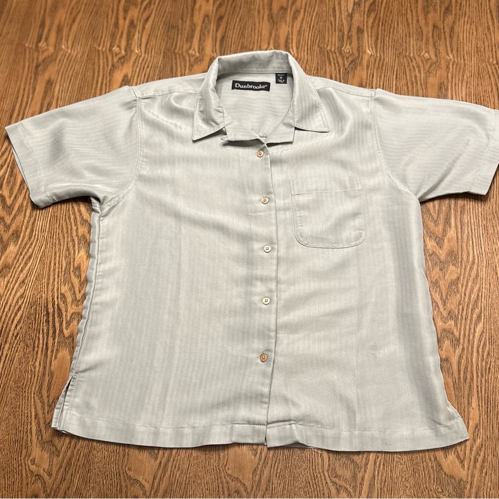 Vintage Women’s Dunbrooke Loop Collar Button Down Polo Sage/Moss Green Medium
